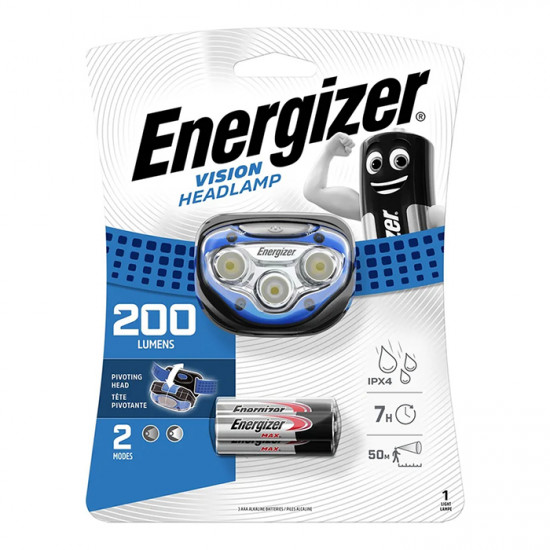 ENERGIZER VISION HEADLAMP 200 LUMENS Φακός κεφαλής Energizer Vision Headlight με φωτεινότητα 200 lumens. - ENERGIZER