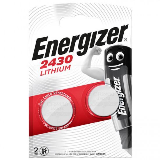 ENERGIZER CR2430/2TEM Μπαταρία λιθίου (κουμπί) Energizer CR2430, σε blister με 2 μπαταρίες. - ENERGIZER
