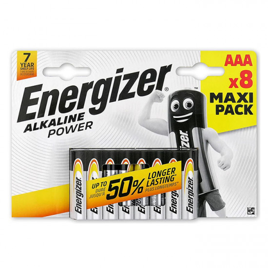 ENERGIZER AAA-LR03/8TEM ALKALINE POWER Αλκαλική μπαταρία Εnergizer Alkaline Power ΑΑA-LR03, σε blister 8 τεμαχίων. - ENERGIZER