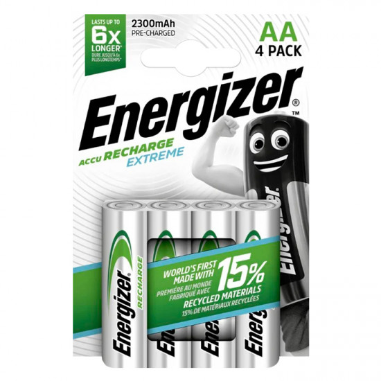 ENERGIZER AA-HR6/2300mAh/4TEM EXTREME RECHARGEABLE Επαναφορτιζόμενη μπαταρία Εnergizer AA-HR6 Extreme 2300mAh, σε blister 4 τεμαχίων. - ENERGIZER