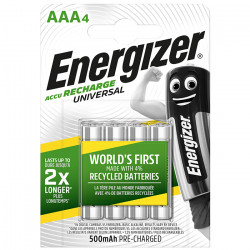 ENERGIZER AAA-HR03/500mAh/4TEM Επαναφορτιζόμενη μπαταρία Εnergizer ΑΑA-HR03, σε blister 4 τεμαχίων. - ENERGIZER