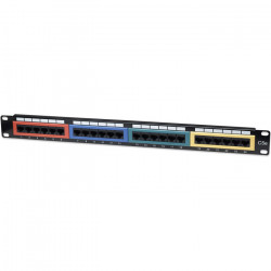 INT 513678 Patch panel κατηγορίας CAT 5e UTP, 24 θυρών χωρισμένων σε 4 εξάδες διαφορετικών χρωματισμών για την πιο εύκολη ομαδοποίηση της καλωδίωσης σας. - INTELLINET