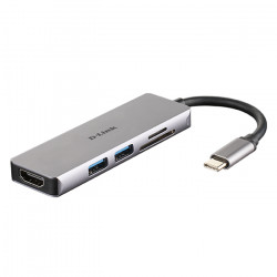D-LINK DUB-M530 Σταθμός σύνδεσης 5 θυρών, με υποστήριξη οθόνης ανάλυσης ως 4Κ και με πολλαπλές λειτουργίες για laptop και PC, από μία μόνο σύνδεση SuperSpeed USB 3.0 Type-C. - D-LINK