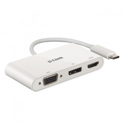 D-LINK DUB-V310 Σταθμός σύνδεσης 3 θυρών, με υποστήριξη οθόνης ανάλυσης ως 4Κ και με πολλαπλές λειτουργίες για laptop και PC, από μία μόνο σύνδεση SuperSpeed USB 3.0 Type-C. - D-LINK