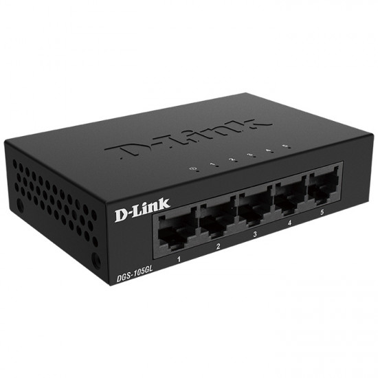 D-LINK DGS-105GL 5-Port Gigabit Ethernet 10/100/1000 Unmanaged Desktop Switch. - D-LINK