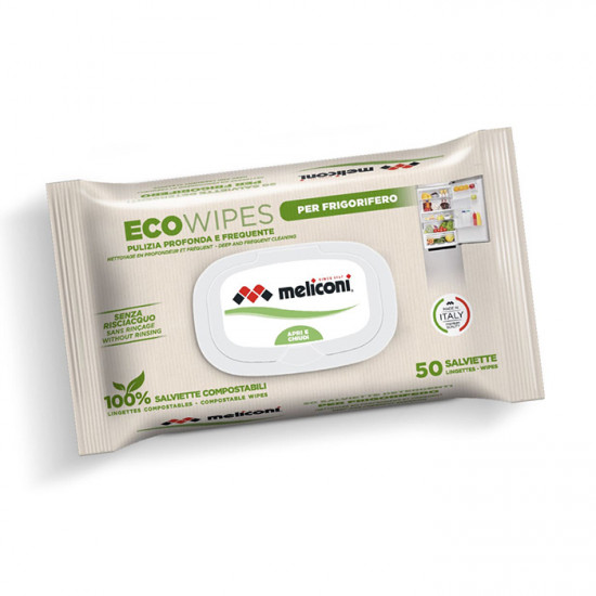 MELICONI ECO WIPES FOR REFRIGERATOR Υγρά μαντηλάκια για καθαρισμό του ψυγείου, σε συσκευασία 50 τεμαχίων. - MELICONI