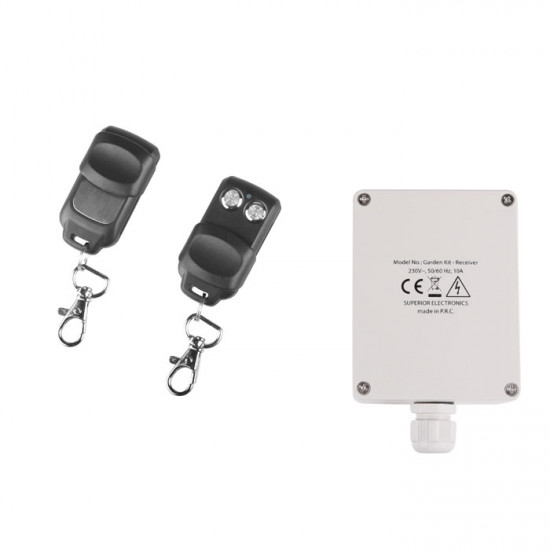 SUPERIOR GARDEN KIT Garden Κit ασύρματου τηλεχειρισμού με δέκτη και 2 χειριστήρια, 433,92MHz, κατάλληλο για εξωτερικούς χώρους. - SUPERIOR