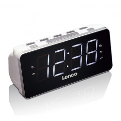 LENCO CR-18 WHITE PLL Επιτραπέζιο ψηφιακό ρολόι - ξυπνητήρι με ραδιόφωνο, οθόνη LED 1.8 και λειτουργία snooze. - LENCO