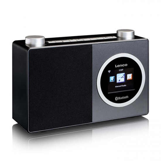 LENCO DIR-70BK Επιτραπέζιο Internet ραδιόφωνο με λειτουργία Bluetooth και μεγάλη έγχρωμη οθόνη LCD. - LENCO