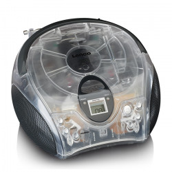 LENCO SCD-24TR Φορητό ραδιόφωνο με CD και οθόνη LCD, σε διαφανές/μαύρο χρώμα. - LENCO