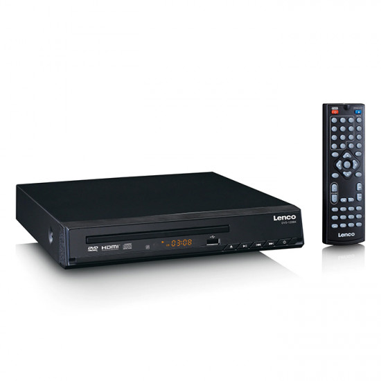 LENCO DVD-120BK DVD player με υποδοχή HDMI και τηλεχειριστήριο, σε μαύρο χρώμα. - LENCO