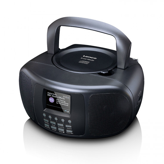 LENCO SCD-6000BK Φορητό Internet, DAB+ και FM ραδιόφωνο με λειτουργία Bluetooth, CD Player και μεγάλη έγχρωμη οθόνη LCD. - LENCO