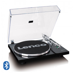 LENCO LBT-215BK Πικάπ με Bluetooth, μεταλλική πλάκα περιστροφής, βραχίονα και αντίβαρο σε premium μαύρο φινίρισμα. - LENCO