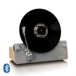 LENCO LSA-071SI Πλήρως αυτόματο πικάπ με ενσωματωμένα ηχεία 10W και Bluetooth, σε ασημί χρώμα. - LENCO