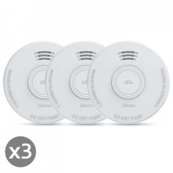 ALECTO SD110 X3 Φωτοηλεκτρικός ανιχνευτής καπνού με σειρήνα 85dB και ειδοποίηση χαμηλής μπαταρίας, σε συσκευασία 3 τεμαχίων. - ALECTO