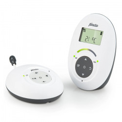 ALECTO DBX-125 Full Eco DEC Ασύρματη ενδοεπικοινωνία (baby monitor) με οθόνη, προεγκατεστημένα νανουρίσματα και δυνατότητα αμφίδρομης επικοινωνίας, σε λευκό / ανθρακί χρώμα. - ALECTO