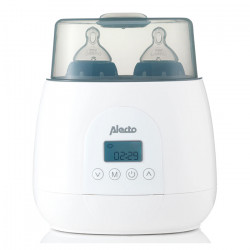 ALECTO BW700TWIN Ψηφιακός διπλός θερμαντήρας μπιμπερό για θέρμανση, αποστείρωση και απόψυξη, σε λευκό χρώμα. - ALECTO