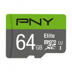 PNY P-SDUX64U185GW-GE 64GB Κάρτα μνήμης microSDHC, Class 10 UHS-I U1, 64GB,έως και 100 MB/s με αντάπτορα SD. - PNY