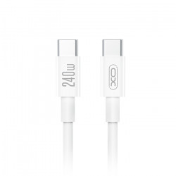 XO NB-Q298 Καλώδιο USB High-Speed Type-C αρσ. - Type-C αρσ. 240W, 1m, σε λευκό χρώμα - XO