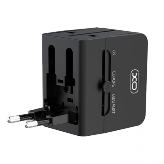 XO WL01 Universal αντάπτορας τροφοδοσίας και φορτιστής με 3 αναδιπλούμενα βύσματα εισόδου - XO