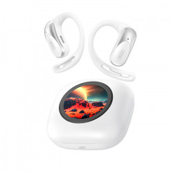 XO G47 WHITE COLOR Bluetooth ear hook ακουστικά με οθόνη LCD στη θήκη φόρτισης - XO