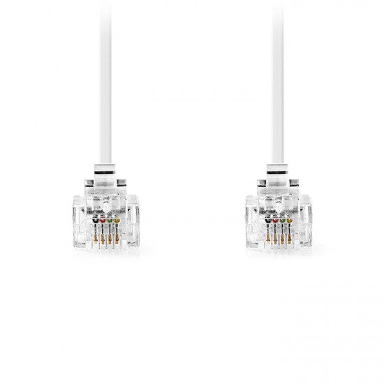 NEDIS TCGL90200WT20 Τηλεφωνικό καλώδιο RJ11 αρσ. - RJ11 αρσ., 2.00m σε λευκό χρώμα. - NEDIS