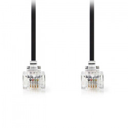 NEDIS TCGL90200BK100 Τηλεφωνικό καλώδιο RJ11 αρσ. - RJ11 αρσ., 10m σε μαύρο χρώμα. - NEDIS