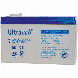 ULTRACELL 12V 9AH Μπαταρία μολύβδου 12V 9Ah    Διαστάσεις:  - μήκος: 15,1 cm  - πλάτος: 6,5 cm  - ύψος: 9.35 cm  - Τύπος Terminal: F2 - ULTRACELL