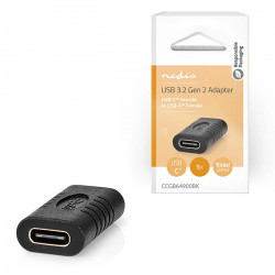 NEDIS CCGB64900BK Αντάπτορας USB 3.2 Gen 2x1 Type-C θηλ. - Type-C θηλ., σε μαύρο χρώμα. - NEDIS