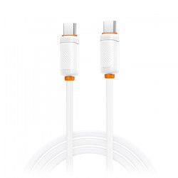 XO NB-Q302B WHITE Καλώδιο USB High-Speed Τype-C αρσ. - USB Type-C αρσ. 60W, 1.00m σε λευκό χρώμα - XO