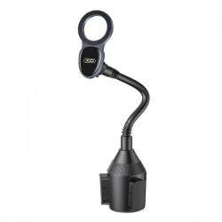 XO C305 BLACK Βάση στήριξης κινητού με στερέωση στην ποτηροθήκη του αυτοκινήτου κι ευέλικτο βραχίονα - XO
