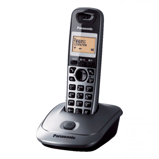 PANASONIC KX-TG2511GRM Ασύρματη τηλεφωνική συσκευή μικρού μεγέθους με αναγνώριση κλήσης, λειτουργία hands-free και διάρκεια ομιλίας έως 18 ώρες, σε μεταλλικό γκρι χρώμα. - PANASONIC