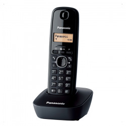 PANASONIC KX-TG1611GRH Ασύρματη τηλεφωνική συσκευή μικρού μεγέθους με αναγνώριση κλήσης και διάρκεια ομιλίας έως 15 ώρες, σε μαύρο χρώμα. - PANASONIC
