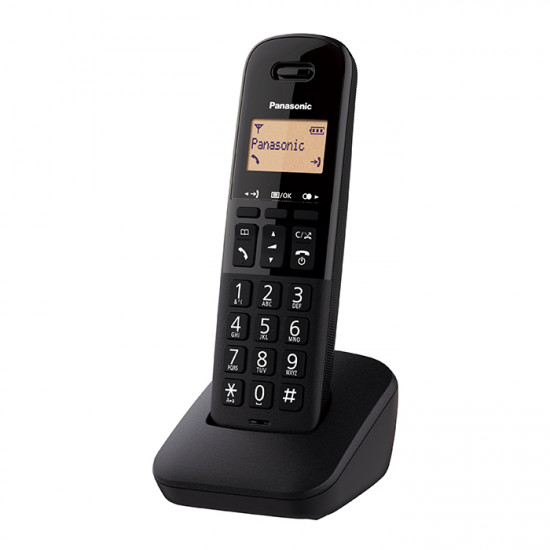 PANASONIC KX-TGB610GRB Ψηφιακή ασύρματη τηλεφωνική συσκευή με αναγνώριση κλήσης, δυνατότητα φραγής εισερχόμενων κλήσεων και ανθεκτική στους κραδασμούς σχεδίαση, σε μαύρο χρώμα. - PANASONIC