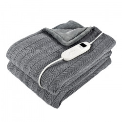 LiFE VILLA DOVE DOUBLE Wellness Series Πλεκτή θερμαινόμενη ηλεκτρική κουβέρτα, 160 x 120cm, σε γκρι χρώμα, 160W. - LiFE