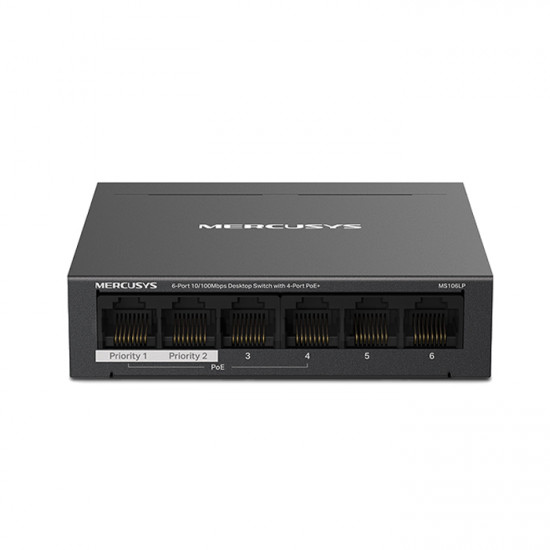 MERCUSYS MS106LP 6-Port 10/100Mbps desktop switch με 4 θύρες PoE+ - MERCUSYS