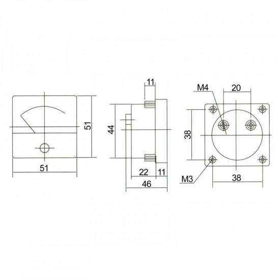 Αμπερόμετρο 30A DC Πίνακος 51X51mm