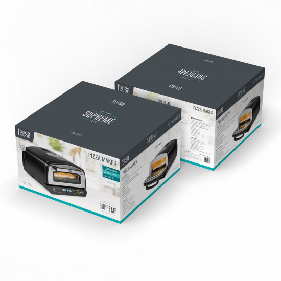 Φούρνος πίτσας 2200W, 450°C, 2 θερμαντικά στοιχεία, παράθυρο, LED, 33cm, διάφορα προγράμματα ψησίματος Teesa SUPREME ELITE