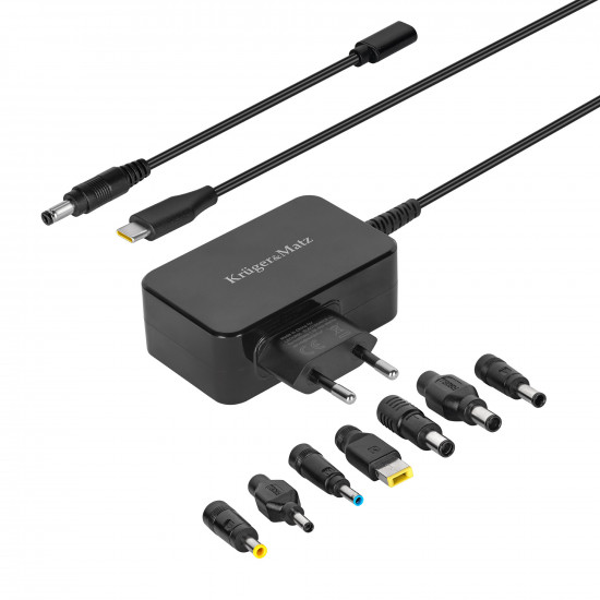 Universal φορτιστής laptop USB-C 65W για Dell/HP/Lenovo/Sony/Samsung με αποσπώμενο καλώδio Kruger&Matz