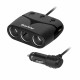 Splitter αναπτήρα αυτοκινήτου 1 σε 3 με καλώδιο και 2xUSB 3100mA Peiying