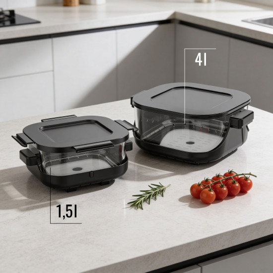 Φριτέζα αέρος 4L + 1.5L 1500W TEESA GLASS