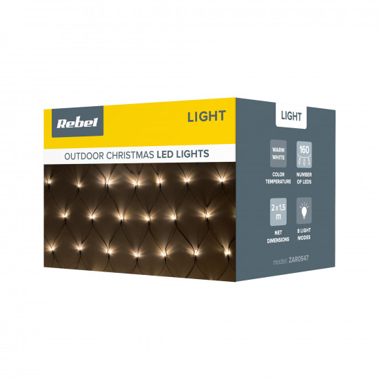 Χριστουγεννιάτικα LED 160x εξωτερικού/εσωτερικού χώρου 2x1.5m IP44 Rebel