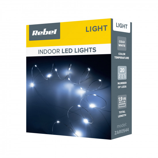 Χριστουγεννιάτικα mini LED 20x ψυχρό λευκό 1.9m Rebel