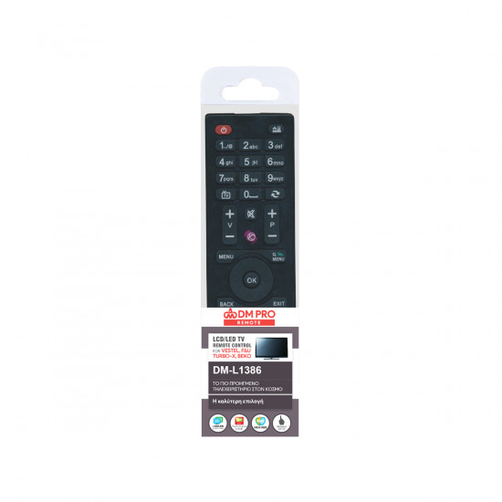 Universal τηλεχειριστήριο TV VESTEL, F&U, TURBO-X, BEKO