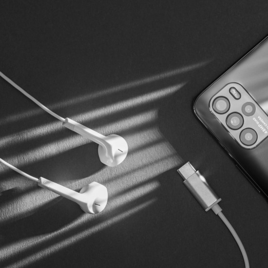 Ακουστικά in-ear USB-C με μικρόφωνο Kruger&Matz C2 λευκά