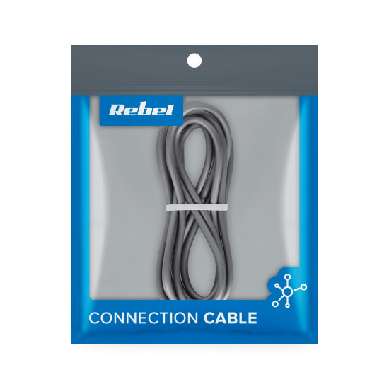Καλώδιο USB 3.0 - USB Type-C 2m Rebel μαύρο