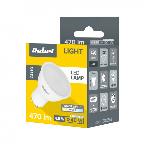 Λάμπα LED GU10 5W/230V 3000K Rebel