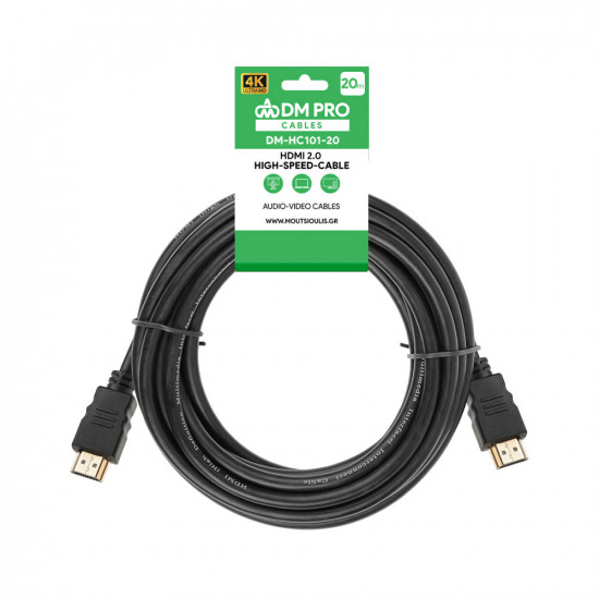 Καλώδιο HDMI 2.0 20m 4K μαύρο DM PRO