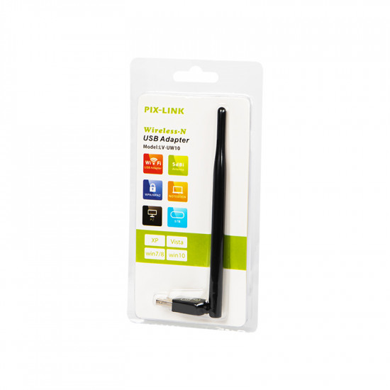 Ασύρματος USB Αντάπτορας Δικτύου με κεραία 150Mbps Pix-Link
