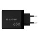 Φορτιστής LCD με USB + 2x USB-C PD 65W GAN BLOW μαύρος